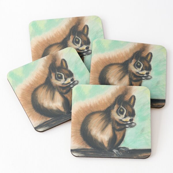 Item preview, Squirrel drawn with pastels  designed and sold by AsiolecArt.