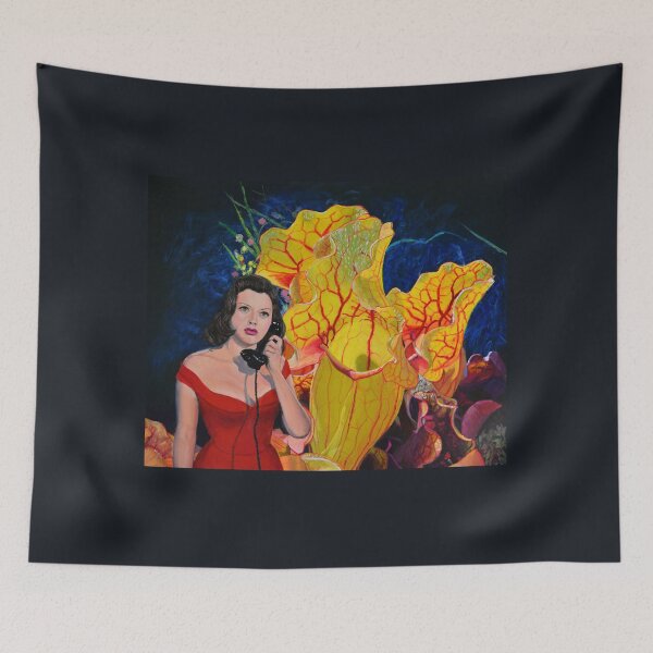 Item preview, Sci fi surreal huge carnivorous plant with retro woman designed and sold by Jane Ianniello.