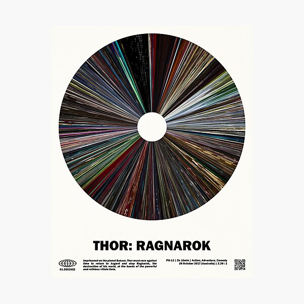 minimal_Thor: Ragnarok Warp Barcode Movie Photographic Print