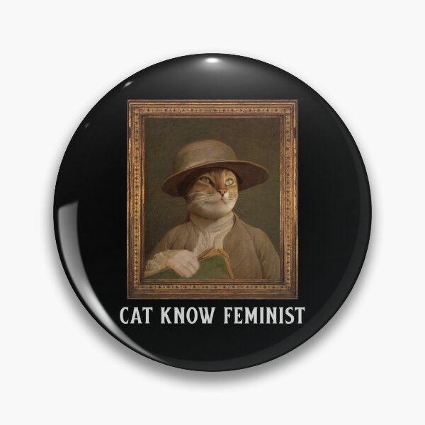 Item preview, Funny Cat Know Feminist Painting designed and sold by kindtoearth.