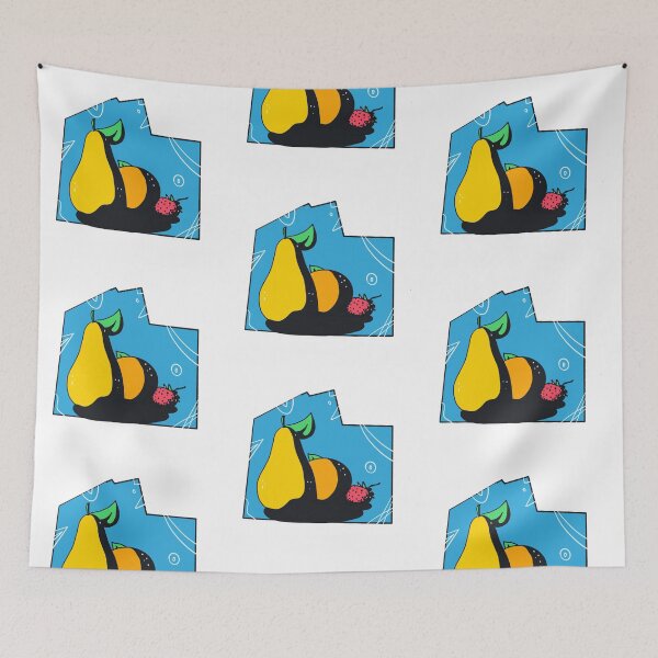 Item preview, Metaphysical eighties fruit: a pear, a orange, a strawberry designed and sold by tostoini.