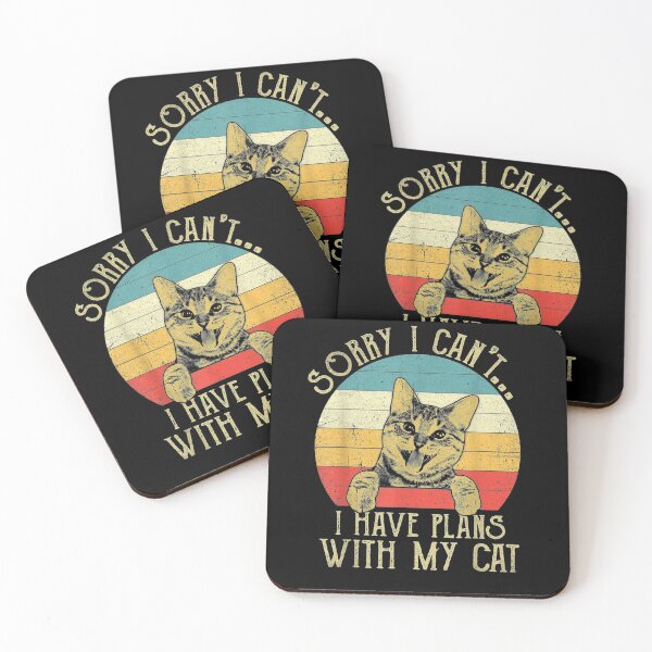Item preview, Sorry I Can't I Have Plans With My Cat Vintage Cute Cat Gift  designed and sold by dominique235.