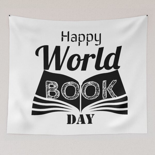 Item preview, Happy world book day simple black and white designed and sold by Randomlifestore.