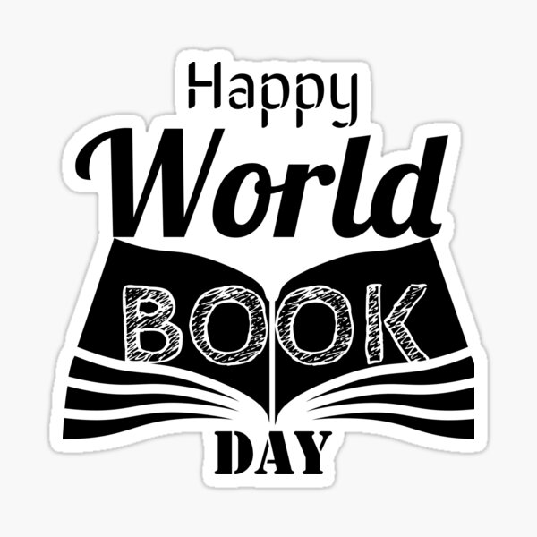 Item preview, Happy world book day simple black and white designed and sold by Randomlifestore.