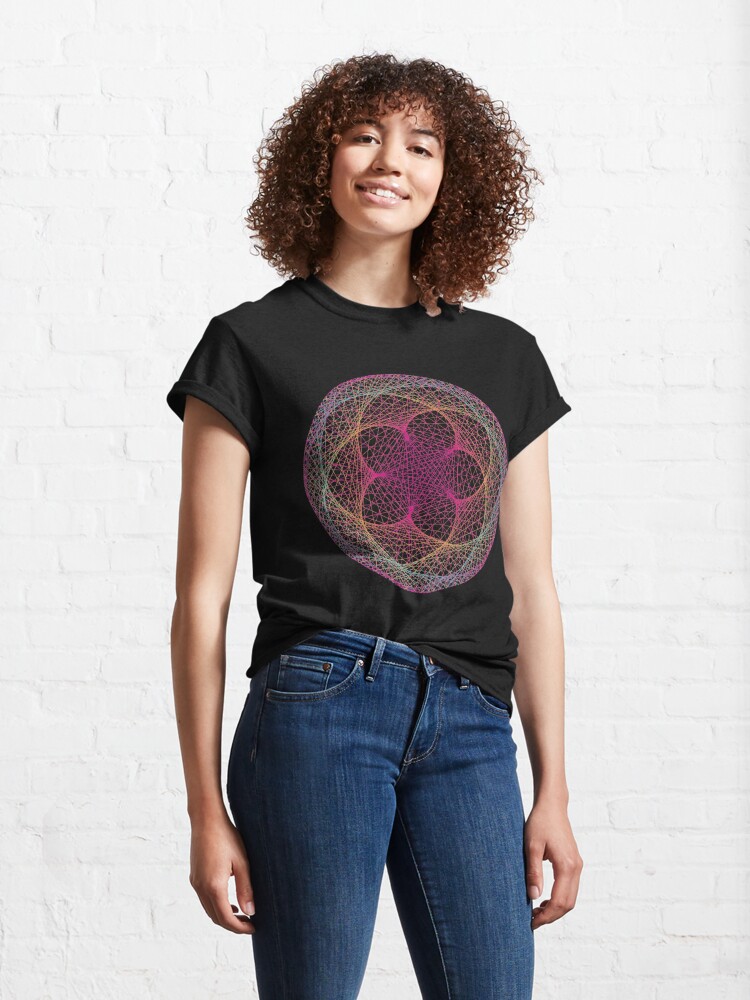 Alternate view of Colorful Mandala flower, modular times tables Classic T-Shirt