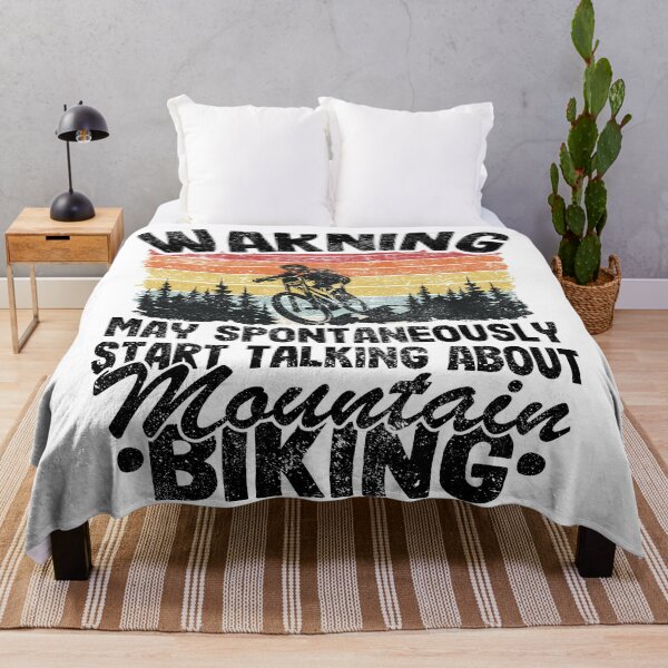 Item preview, Warning May Talk About Mountain Biking Vintage MTB Biker Funny Gift designed and sold by Stronzi.