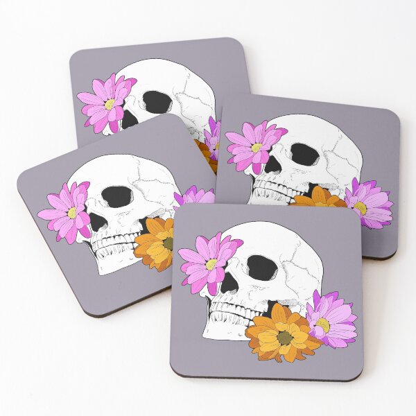 Item preview, Skull Girl - Skull with flowers (colorful) designed and sold by Brysiaa.