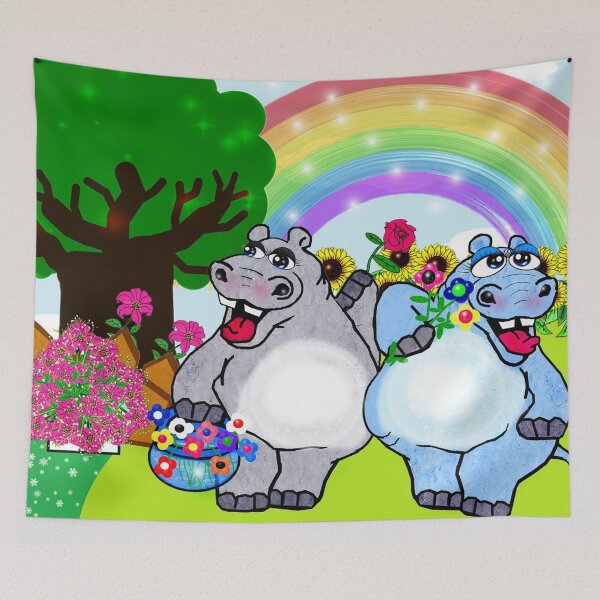 Item preview, Happy Hippos  designed and sold by Shirley cute art .