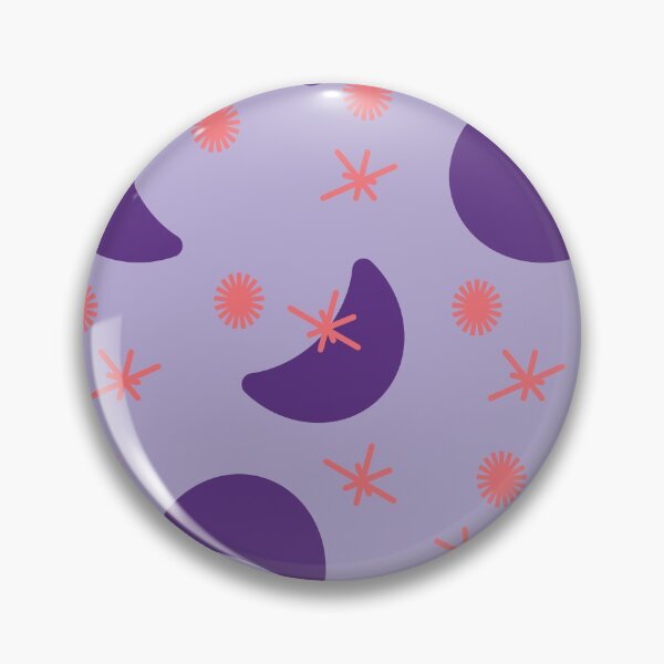 Aperçu de l'œuvre Lavande avec motif croissant de lune moderne du milieu du siècle orange et violet créée et vendue par LavenderMint.