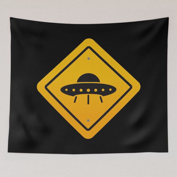 Item preview, Warning Alien Spaceship- UFO  designed and sold by Art-Bazaar.