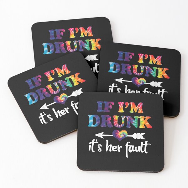 Item preview, If I'm Drunk It's Her Fault Drinking Bestie Tie Dye Matching Gift  designed and sold by lindafrances.