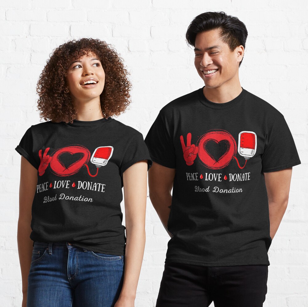 Peace Love Donate Blood Donation Awareness Essential T Shirt for Sale by ZavageDesigns Redbubble