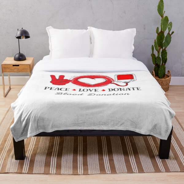 Aperçu de l'œuvre Peace Love Faire un don de sang Sensibilisation au don de sang créée et vendue par ZavageDesigns.