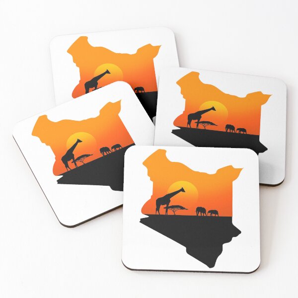 Item preview, Kenyan map and landscape designed and sold by adrart7.