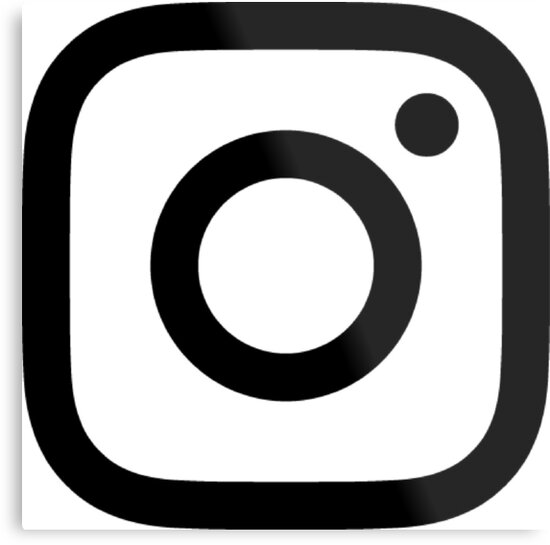 Lámina metálica «Nuevo logotipo de Instagram en blanco y negro» de