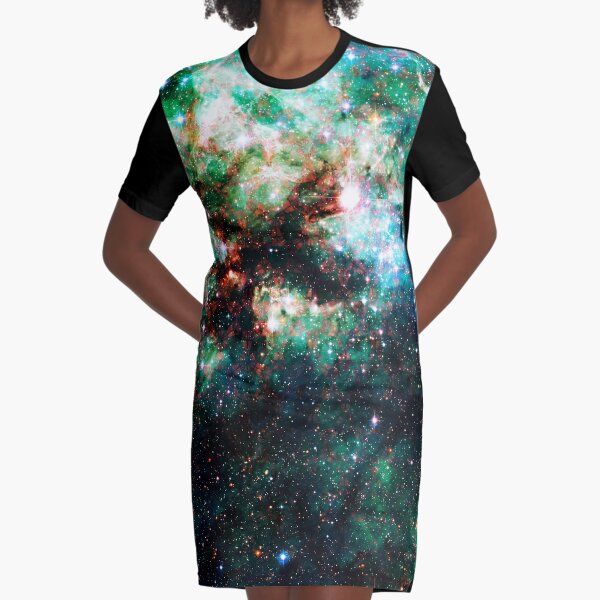Tarantula Nebula [Weird Green] Graphic T-Shirt Dress