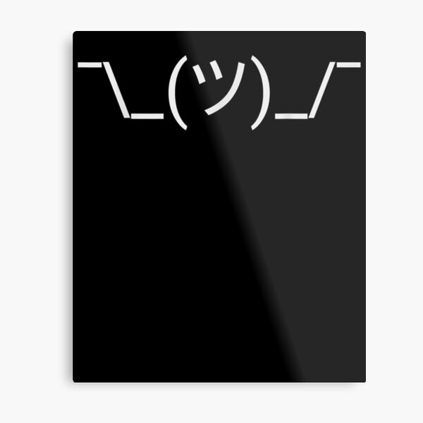 Shrug Emoticon Shrug Emoji For Ascii Art Lovers Gift Metal Print by