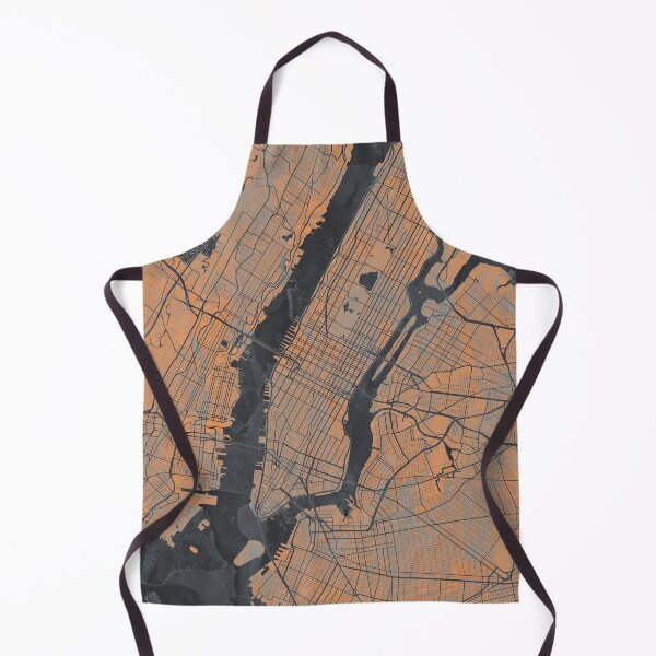 Item preview, NY Artistic Map in Gray & Orange designed and sold by Interpret108.