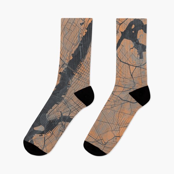 Item preview, NY Artistic Map in Gray & Orange designed and sold by Interpret108.