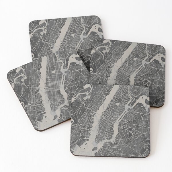 Item preview, NY Artistic Map in Gray designed and sold by Interpret108.