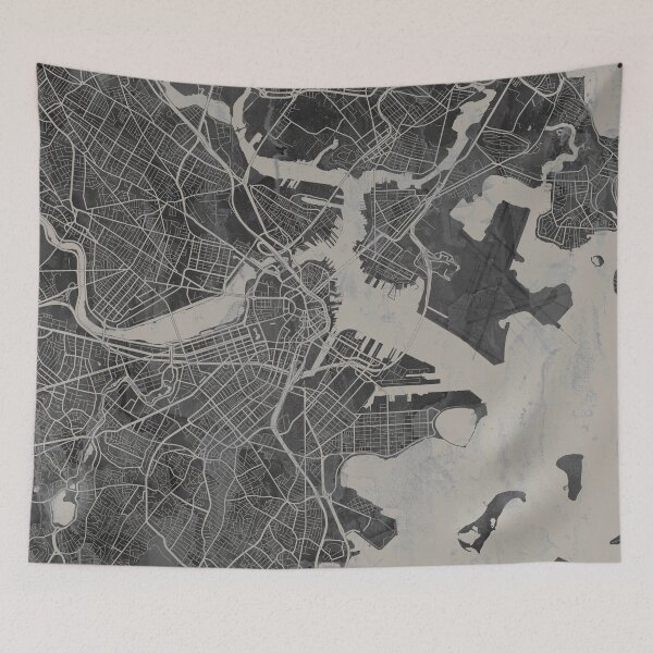 Item preview, Neutral Boston Artistic Map designed and sold by Interpret108.