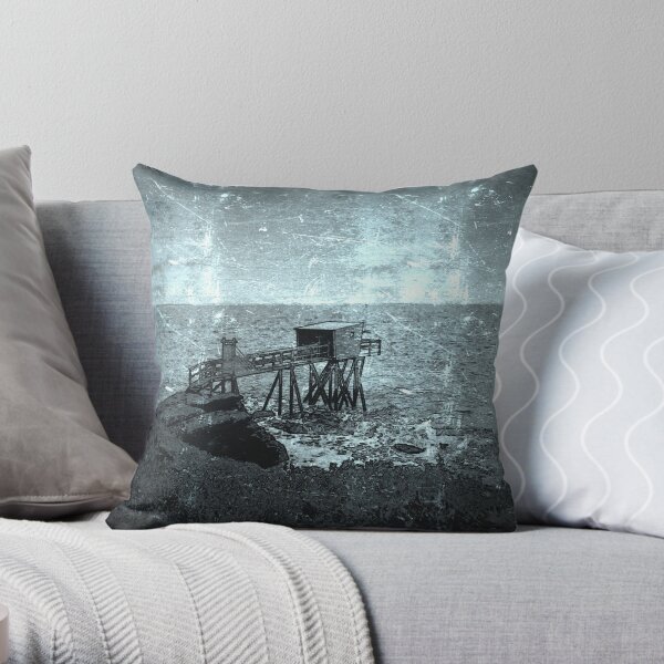 Fishing on the Carrelet, Brittany Throw Pillow