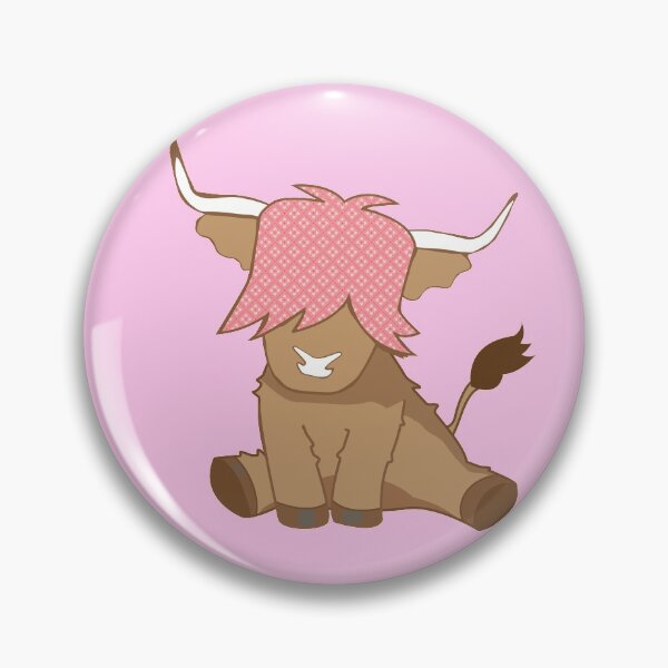 Item preview, Highland cow pink flowers cow designed and sold by Ayelandco.