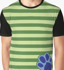 Steve Stripes w/ Paw Print Design Graphic T-Shirt