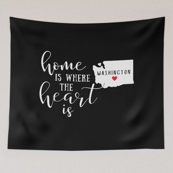 Item preview, Washington, Home Is Where the Heart Is, Home State designed and sold by ladylaughprints.