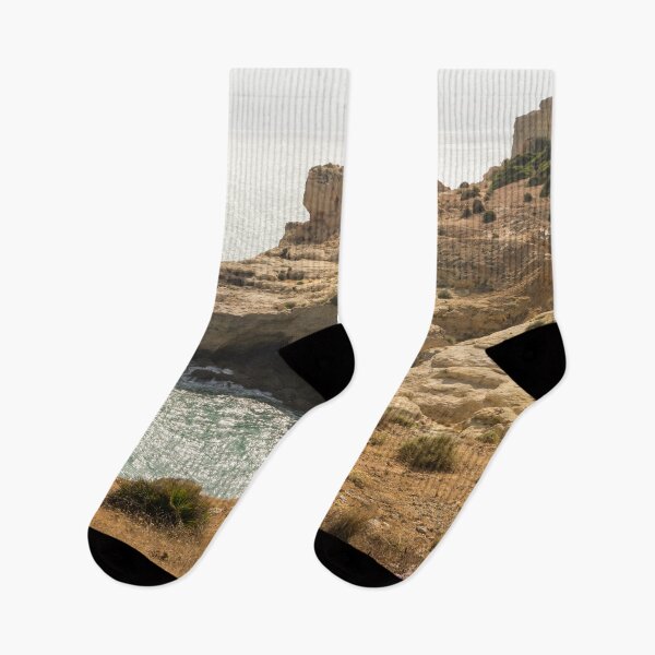 Item preview, Gold Coast Going Silver - Misty Algarvian Clifftop View at Carvoeiro Portugal designed and sold by Georgia Mizuleva.
