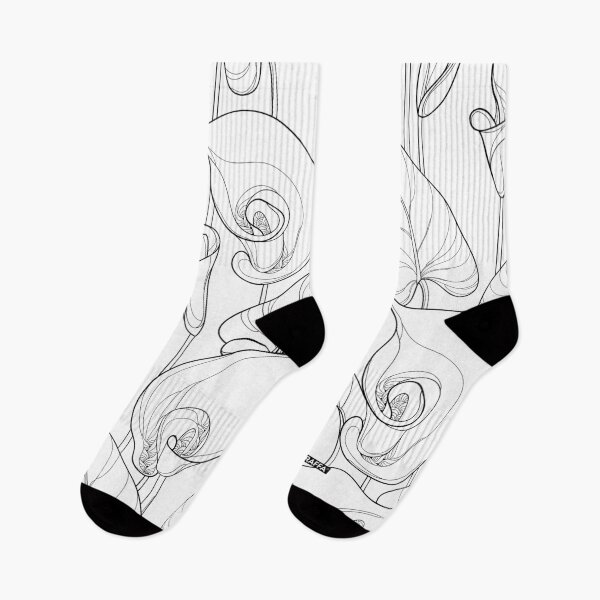 Item preview, Line drawing floral pattern Simple lineart with leaves designed and sold by ArteGraffa.