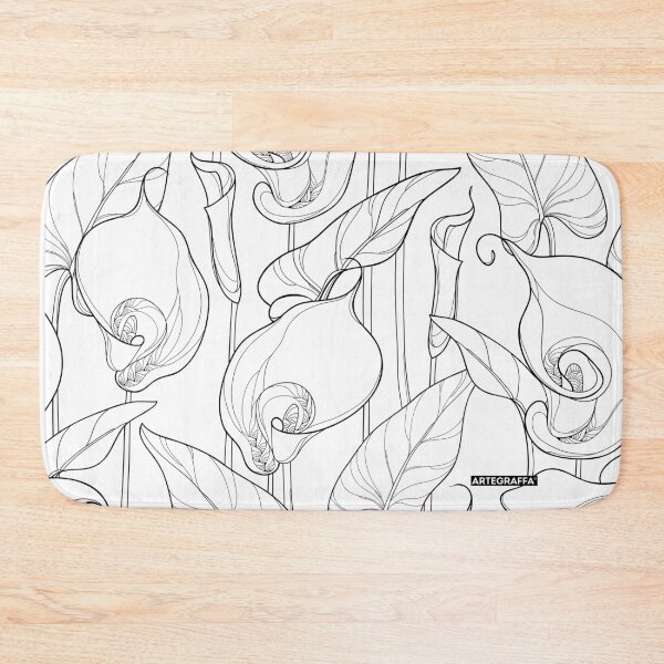Item preview, Line drawing floral pattern Simple lineart with leaves designed and sold by ArteGraffa.