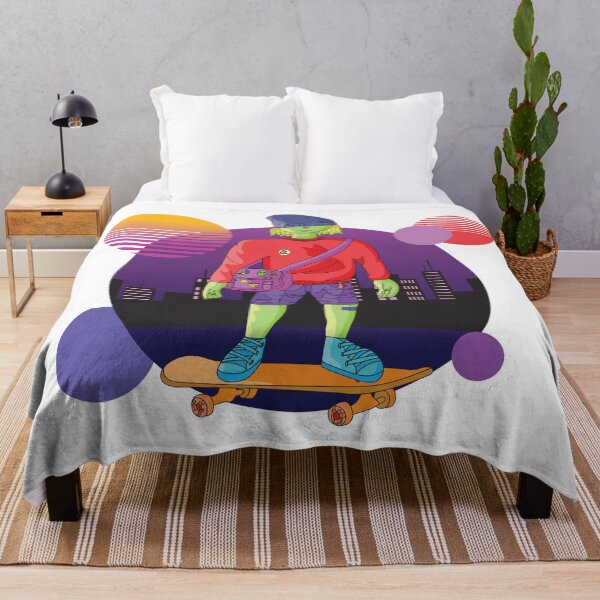 Item preview, Skateboard Boy In The Night Art Retro Style designed and sold by artizticsoul.