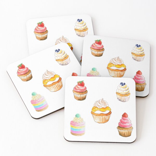 Item preview, Cupcakes and cakes hand painted in watercolor  designed and sold by Bonheurem.