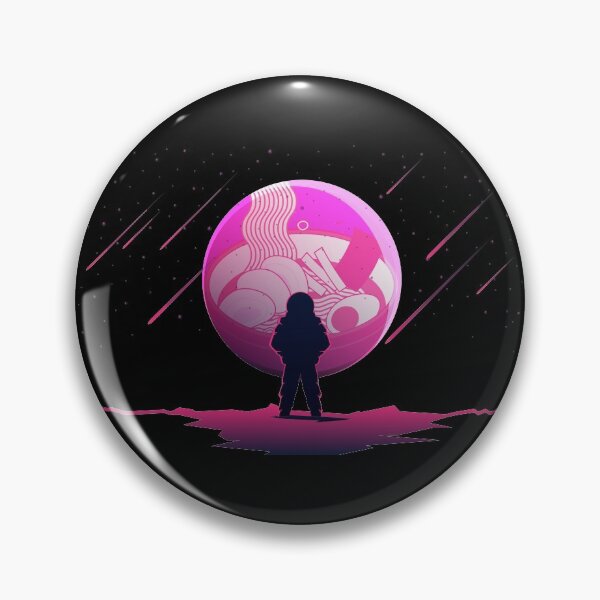 Item preview, An Astronaut in Space Looking at a Distant Ramen Moon - A Synthwave inspired design designed and sold by crazycollective.