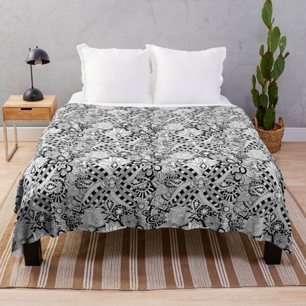 Item preview, Black and White ,Flowers Leaf Tropic Pattern Seamless designed and sold by lastechance.
