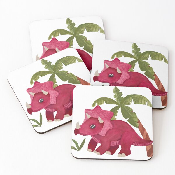 Item preview, Cute red watercolor dinosaur designed and sold by DCIllustration.