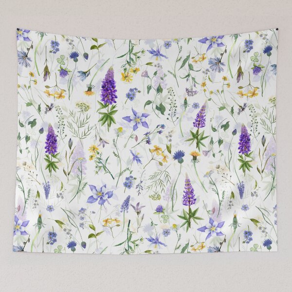 Item preview, Blue  Yellow And White Midsummer Meadow Botanical Garden Nightgarden designed and sold by UtArt.