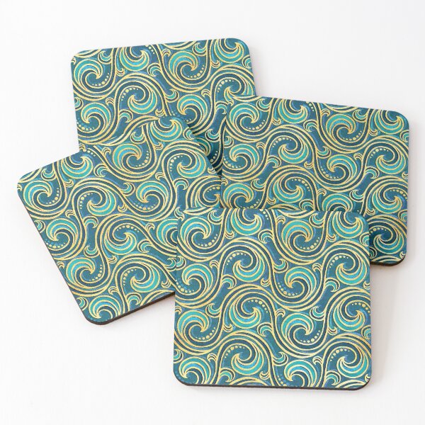 Item preview, Modern Rococo Mermaid Ocean Waves designed and sold by micklyn.