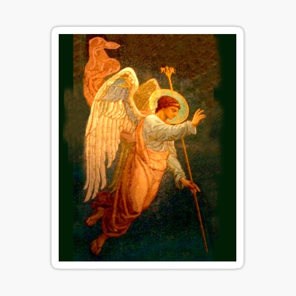 Angel, Blessing, angelology, Halo, Holy, Giving Benediction, Protect, Protection, Church, St Petersburg, Russia. Sticker