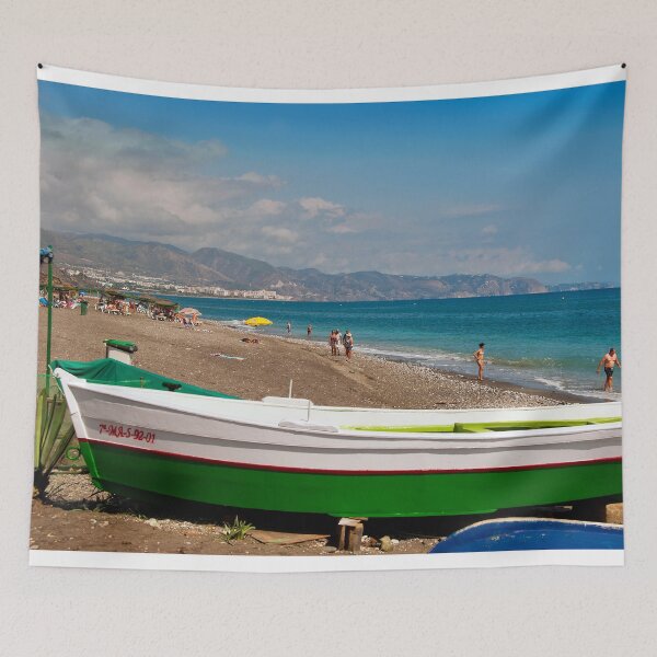 Item preview, Fishing Boat Penoncillo Beach Torrox Costa Spain designed and sold by AndyEvansPhotos.