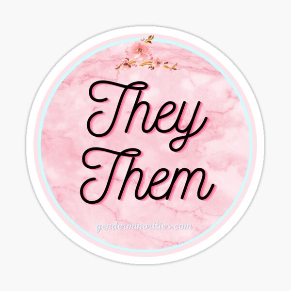 They Them pronouns (pink) Sticker
