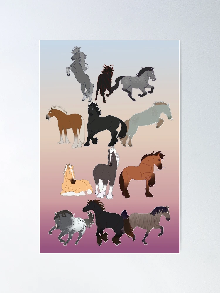 Magical Horses Natural Coats Poster by SpottyMcNugget
