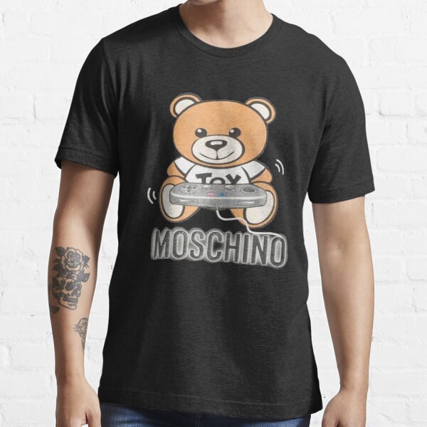 MOSCHINO T-SHIRT Teddy Bear Mens Black T-Shirt Essential T-Shirt