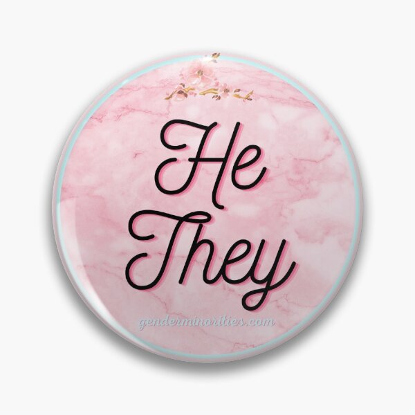 Item preview, He They pronouns (pink)  designed and sold by Gender Minorities Aotearoa.