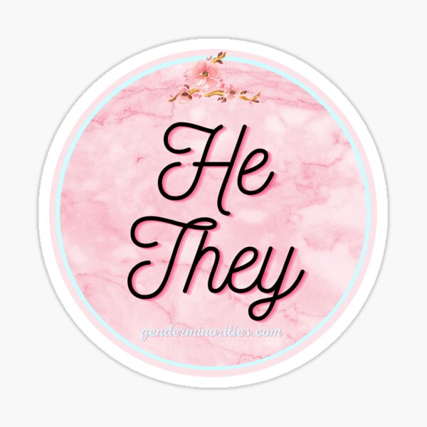 He They pronouns (pink) Sticker