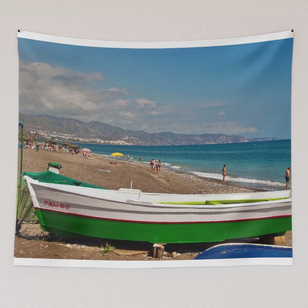Item preview, Fishing Boat Penoncillo Beach Torrox Costa Spain designed and sold by AndyEvansPhotos.