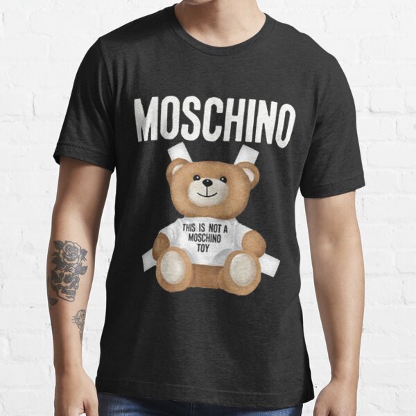 MOSCHINO T-SHIRT Teddy Bear Mens Black T-Shirt Essential T-Shirt