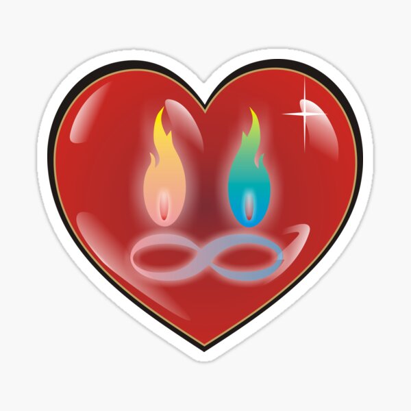 Twin Flame Red Heart 3d Infinity Love pink blue Sticker