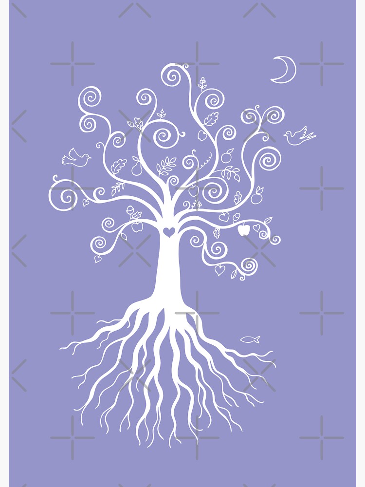 Tree of Life - white on pale blue by Cecca Designs by Cecca-Designs